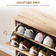 Shoe Storage Cabinet with 4 Flip Drawers, Narrow and Slim, 20 Pair of Shoes Organizer for Hallway, Entryway, Oak