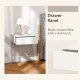 Set of 2 Wall Mounted Bedside Tables, High Gloss Floating Nightstands with Drawer for Bedroom, White