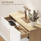 Narrow Shoe Cabinet for Entryway with 2 Flip Drawers, Top Drawer and Adjustable Shelves for 12 Pairs of Shoes, White