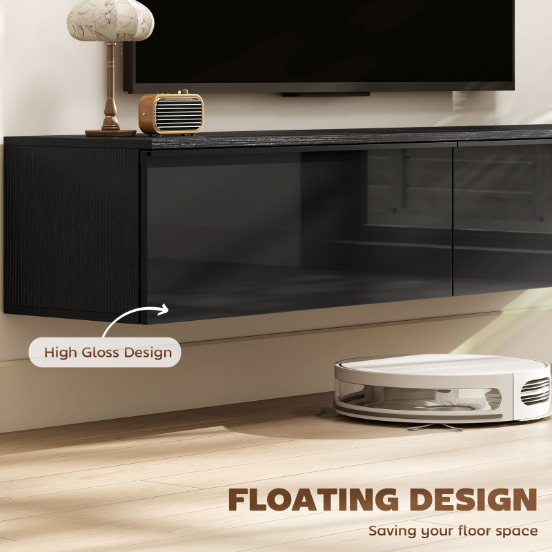 Wall Mounted TV Stand, Floating TV Cabinet with Storage, for TVs up to 70