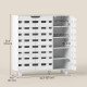 Shoe Cabinet, 20 Pair Shoe Storage Cabinet with Hollowed-Out Doors, White