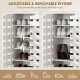 Shoe Cabinet, 20 Pair Shoe Storage Cabinet with Hollowed-Out Doors, White