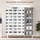 Shoe Cabinet, 20 Pair Shoe Storage Cabinet with Hollowed-Out Doors, White