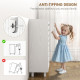 Shoe Cabinet, 20 Pair Shoe Storage Cabinet with Hollowed-Out Doors, White