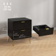 Modern Bedside Table, Accent Nightstand with 2 Drawers, Bed End Table for Bedroom, Black