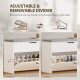 Shoe Storage Bench with Flip Drawer and Lift Top Storage, Entryway Bench with Seat Cushion for Hallway, White