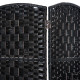 6ft Folding Room Divider, 6 Panel Wall Partition with Wooden Frame for Bedroom, Home Office, Black