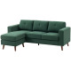Sectional Sofa with Changeable Chaise Lounge, 3 Seat L-Shaped Sofa, Upholstered Couch for Small Space, Dark Green