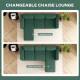 Sectional Sofa with Changeable Chaise Lounge, 3 Seat L-Shaped Sofa, Upholstered Couch for Small Space, Dark Green