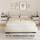 Nightstands Set of 2, Modern Bedside Tables with 2 Drawers, End Side Tables for Bedroom, White