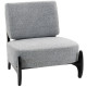 Accent Chair with Rubber Wood Frame, Wide Seat, Modern Chenille Bedroom Chair with Thick Cushion, Grey