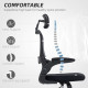 Ergonomic Mesh Office Chair, High Back Desk Chair with Rotatable Headrest, Flip-Up Armrests, Lumbar Support, Black