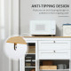 Buffet Cabinet Sideboard with 2 Drawers, 3 Storage Cabinets, Glass Doors and Adjustable Shelves, White