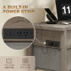 Lift Top Coffee Table, Center Table with 3 Hidden Compartments, 2 Fabric Drawers, Expandable Top and Charging Station