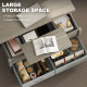 Lift Top Coffee Table, Center Table with 3 Hidden Compartments, 2 Fabric Drawers, Expandable Top and Charging Station
