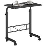 Mobile Standing Desk with Adjustable Height, 23.5 inch Stand Up Desk with Wheels, Black