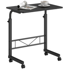 Mobile Standing Desk with Adjustable Height, 23.5 inch Stand Up Desk with Wheels, Black