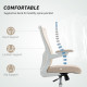 Ergonomic Office Chair, Swivel Desk Chair with Adjustable Lumbar Support and Height, Flip-up Armrests, Wheels, Beige