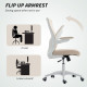 Ergonomic Office Chair, Swivel Desk Chair with Adjustable Lumbar Support and Height, Flip-up Armrests, Wheels, Beige