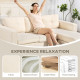 Sectional Sofa with Changeable Chaise Lounge, 3 Seat L-Shaped Sofa, Upholstered Couch for Small Space, Cream White