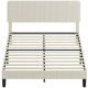 Queen Size Bed Frame with Adjustable Upholstered Headboard Platform Bed Frame Wood Slat Support Noise Free Light Grey