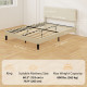 Queen Size Bed Frame with Adjustable Upholstered Headboard Platform Bed Frame Wood Slat Support Noise Free Light Grey