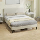 Queen Size Bed Frame with Adjustable Upholstered Headboard Platform Bed Frame Wood Slat Support Noise Free Light Grey