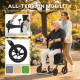 Foldable Rollator Walker with Seat for Seniors, Lightweight Rolling Walker with Adjustable Handles, Green