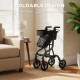 Foldable Rollator Walker with Seat for Seniors, Lightweight Rolling Walker with Adjustable Handles, Green