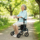 Foldable Rollator Walker with Seat for Seniors, Lightweight Rolling Walker with Adjustable Handles, Green