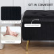 Storage Ottoman Bench, 43 Inch Large Storage Chest with Steel Legs and Padded Seat, Foot Rest, Load 485 lbs, Black