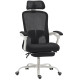 Ergonomic Office Chair, Mesh Reclining Desk Chair with Adjustable Lumbar Support, Headrest, Black