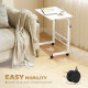 Mobile Standing Desk with Adjustable Height, 23.5 inch Stand Up Desk with Wheels, White