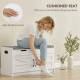 Shoe Storage Bench, Entryway Bench with 2-Tier Cabinet, Flip-Top Storage, Padded Cushion for Hallway, White