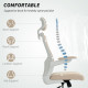 Ergonomic Office Chair, Swivel Desk Chair with Adjustable Lumbar Support, Headrest and Height, Flip-up Armrests, Beige