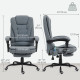 7-Point Vibrating Massage Chair, Reclining Office Chair with Footrest, Reclining Back, Adjustable Height, Grey