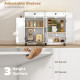 Kitchen Island with Storage, Rolling Kitchen Cart with Charging Station, Drop Leaf, Spice Rack, Towel Rack, Drawers