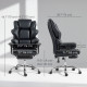 Big and Tall Office Chair, 400 lbs Overstuffed Desk Chair with Spring Cushion, Shaped Foam, PU Leather