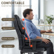 Big and Tall Office Chair, 400 lbs Overstuffed Desk Chair with Spring Cushion, Shaped Foam, PU Leather