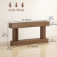 63 Inch Long Console Table, Vintage Narrow Entryway Table with Storage Shelf for Living Room and Hallway, Dark Brown