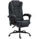 7-Point Vibrating Massage Chair, Reclining Office Chair with Footrest, Reclining Back, Adjustable Height, Black
