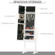 Free Standing Armoire Organizer, Lighted Mirrored Jewelry Cabinet w/ Angle Adjustable & 16 LED Lights Warm White