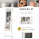 Free Standing Armoire Organizer, Lighted Mirrored Jewelry Cabinet w/ Angle Adjustable & 16 LED Lights Warm White