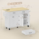 Kitchen Island Cart with Power Outlet & Drop Leaf, 55