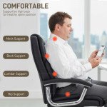 Big and Tall Office Chair 400 lbs, Desk Chair with Spring Cushion, PU Leather, High Back, Swivel Wheels, Black