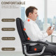 Big and Tall Office Chair 400 lbs, Desk Chair with Spring Cushion, PU Leather, High Back, Swivel Wheels, Black