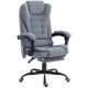 7-Point Vibrating Massage Chair, Reclining Office Chair with Footrest, Reclining Back, Adjustable Height, Grey