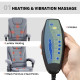 7-Point Vibrating Massage Chair, Reclining Office Chair with Footrest, Reclining Back, Adjustable Height, Grey