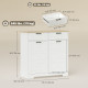 7 Gallon Tilt Out Garbage Cabinet, Kitchen Island with Trash Cabinet, 2 Drawers, Door Racks, Adjustable Shelves, White