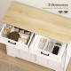 7 Gallon Tilt Out Garbage Cabinet, Kitchen Island with Trash Cabinet, 2 Drawers, Door Racks, Adjustable Shelves, White